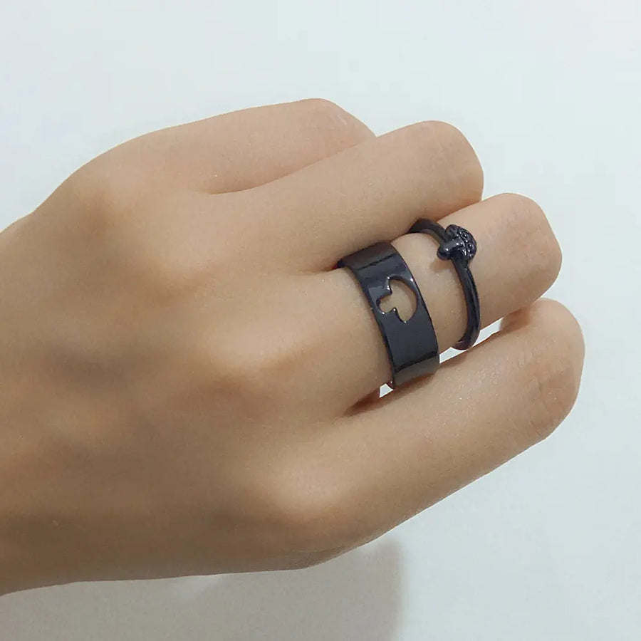 His & Her Hollow Mushroom Ring in Alloy Plating for Couples