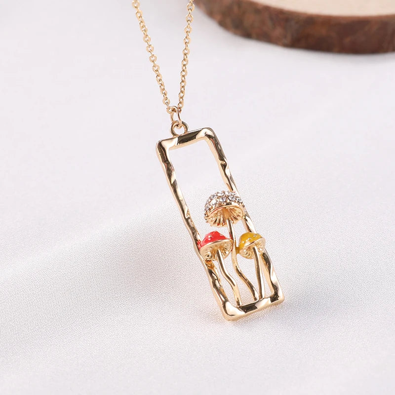 Mushroom Pendant Necklace for Women – Cute Chain Necklace Gift