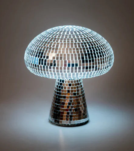 Disco Glass-Brick Mushroom Decor – Sparkle Statement Accent