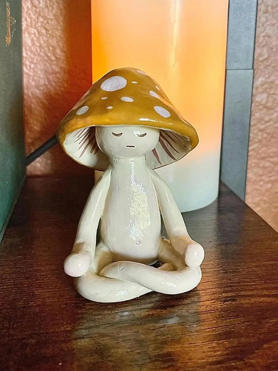 Cute Mushroom Zen Statue – Zen Figurine Gift for Stress Relief & Calm Spaces