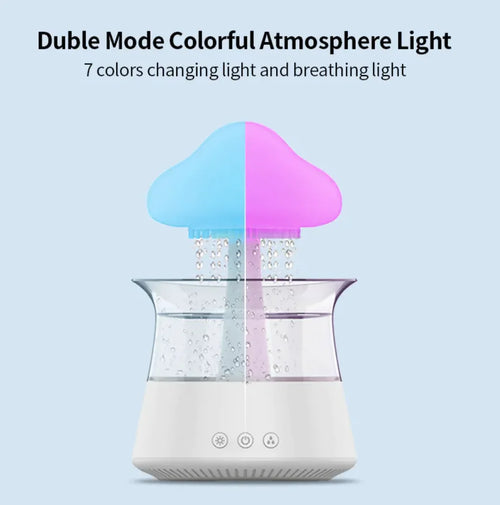 Colorful atmosphere light with changing and breathing light modes on a blue background