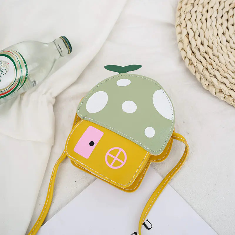 Cute Cartoon Mushroom House One Shoulder Diagonal Bag