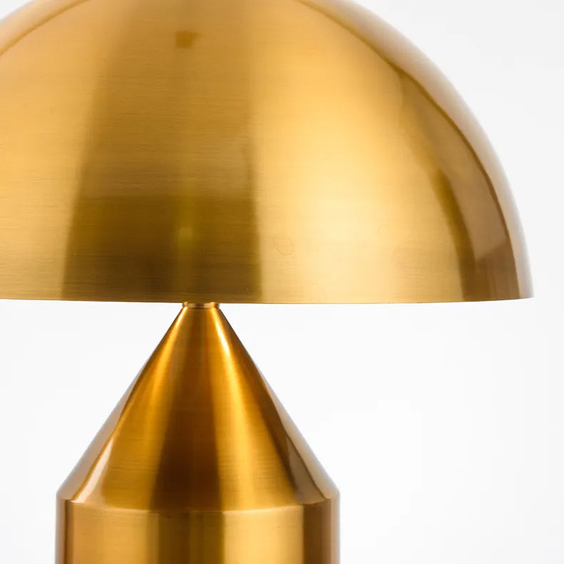 Mushroom desk lamp with copper-plated metal finish