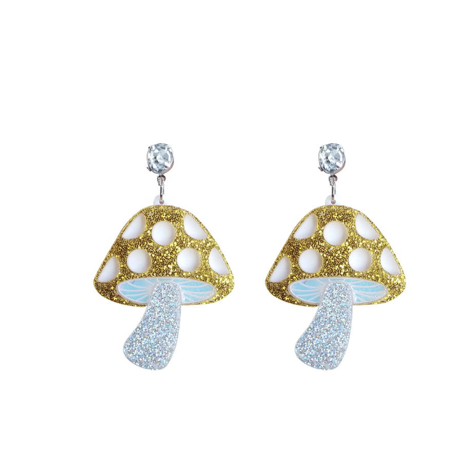 Mushroom 3D Shiny Pin Earrings