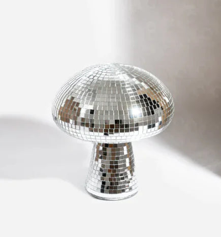 Disco Glass-Brick Mushroom Decor – Sparkle Statement Accent