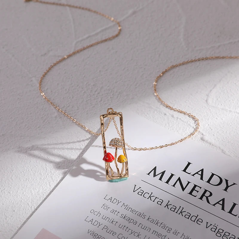 Necklace with a pendant on a light surface