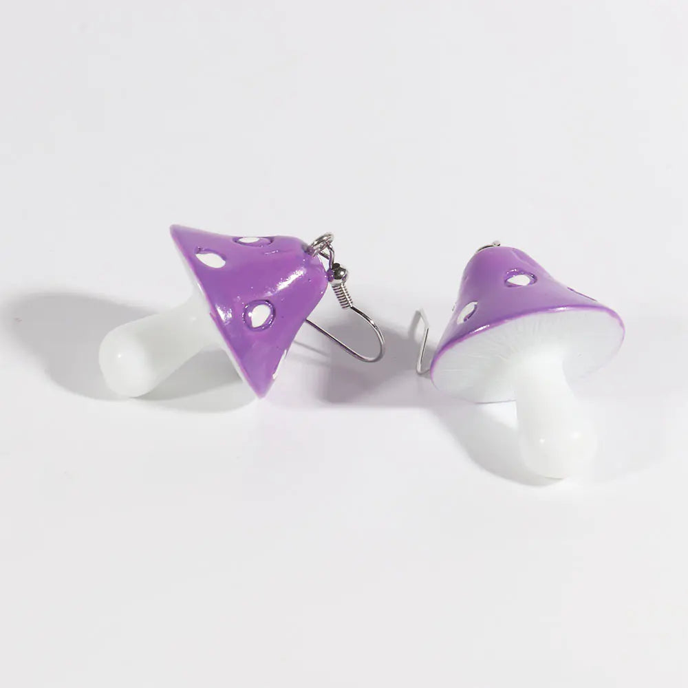 Cute Polka Dot Mushroom Earrings for Women (Unique Design)