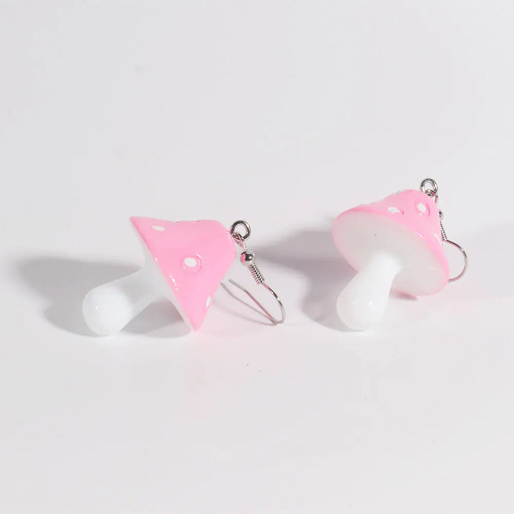 Cute Polka Dot Mushroom Earrings for Women (Unique Design)