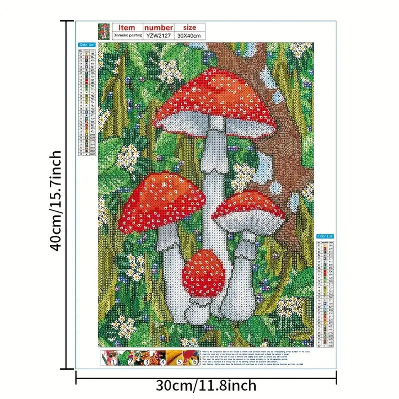 Red Mushroom DIY Diamond Painting Set for Home Decor
