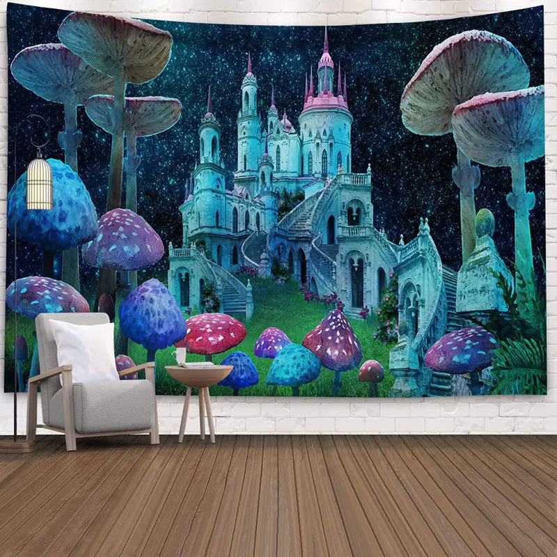 Enchanted Forest Mushroom Tapestry for Home Decor