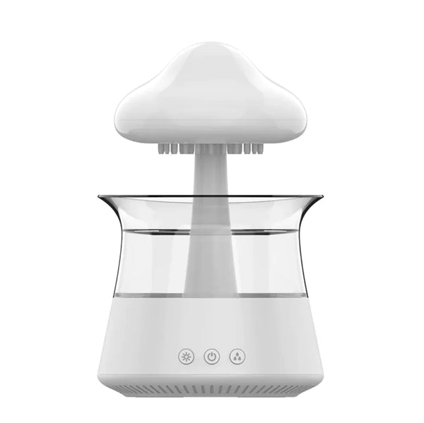 White and clear glass humidifier on a white background